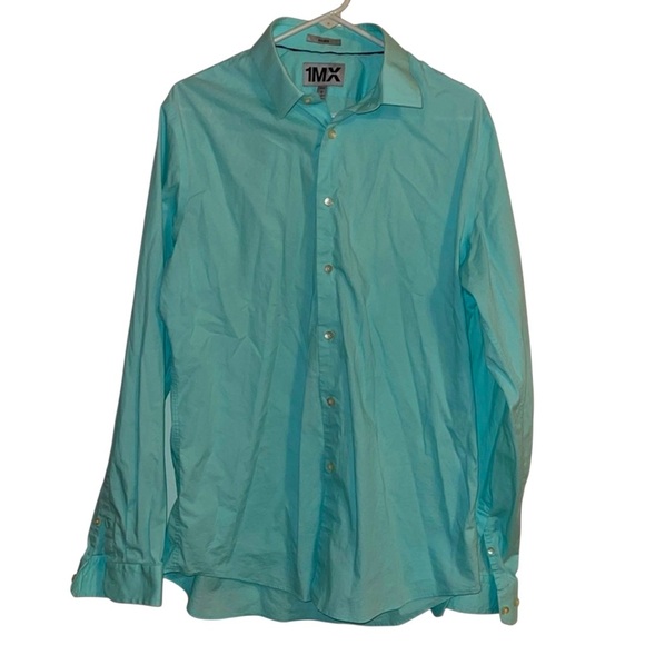 🌹EXPRESS 1MX FITTED BUTTON DOWN SHIRT - Picture 1 of 5